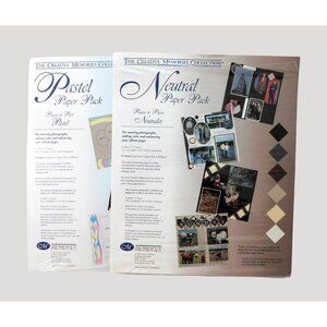 Creative Memories Pastel Neutral Paper Packs 10x12 Scrapbooking 20 Total Sheets